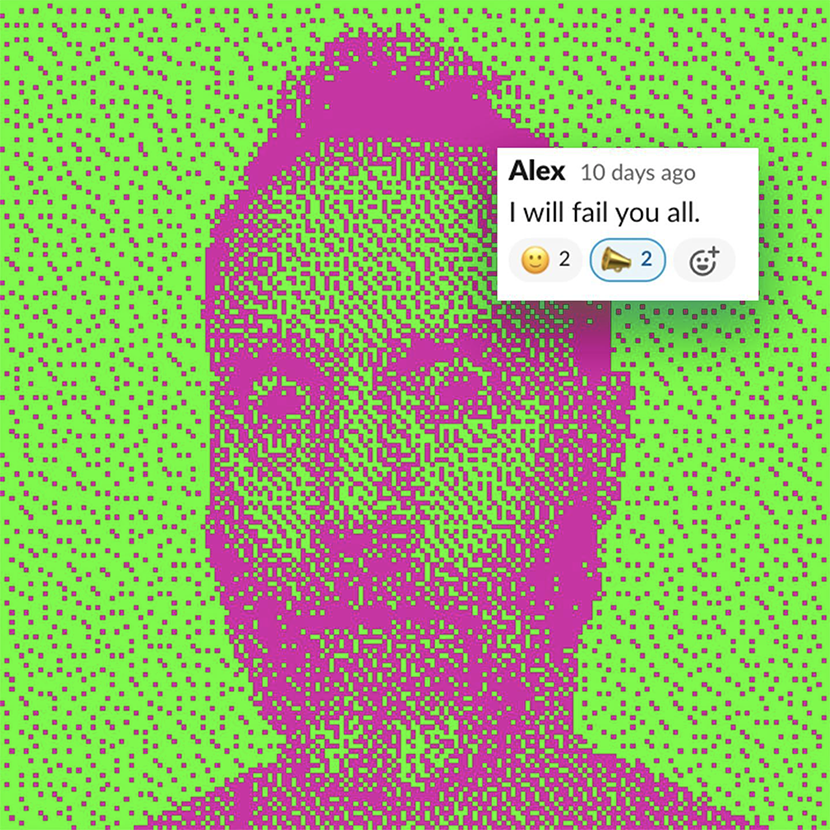 Alex Egner bitmapped head graphic